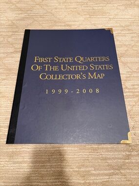 First State Quarters Collector's Map 1999-2008 - Navy with Gold Lettering